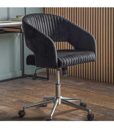 Murray Swivel Chair Black Velvet