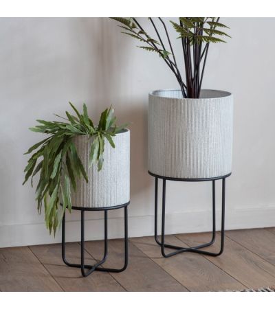 Eda Metal Planter Set of 2 White