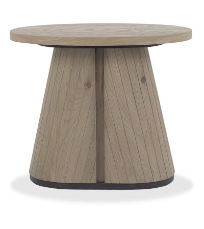 Vega Grey Oiled Oak & Peppercorn Oval Lamp Table by Bentley Designs | Style Our Home