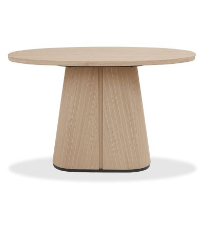 Vega Scandi Oak & Peppercorn Oval Console Table by Bentley Designs | Style Our Home