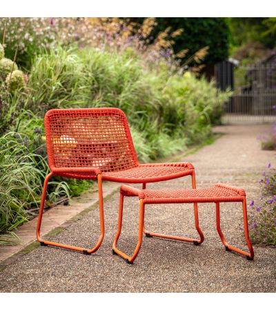 Sassaro Lounge Chair with Footstool Orange by Gallery Living | Style Our Home