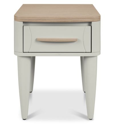 Larsen Scandi Oak & Soft Grey 1 Drawer Nightstandby Bentley Designs | Style Our Home