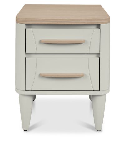 Larsen Scandi Oak & Soft Grey 2 Drawer Nightstandby Bentley Designs | Style Our Home