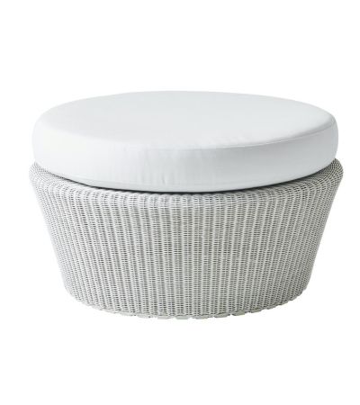 Kingston Large White Grey Footstool by Cane-line | Style Our Home 