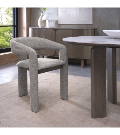 Duo Grey Oiled Oak Upholstered Chair - Grey Fabric (Single) by Bentley Designs | Style Our Home