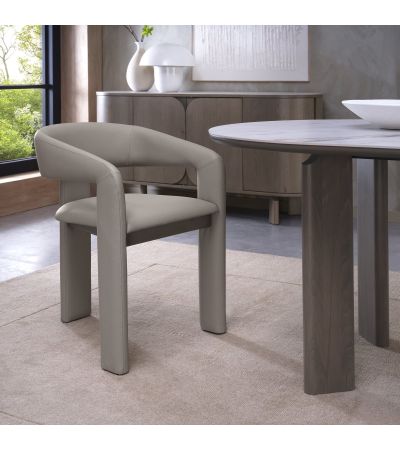 Duo Grey Oiled Oak Upholstered Chair - Grey Bonded Leather (Single) by Bentley Designs | Style Our Home