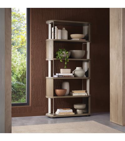 Duo Grey Oiled Oak Open Display Unit by Bentley Designs | Style Our Home