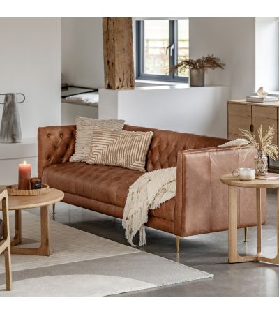 Daltaro Sofa Antique Brown Leather