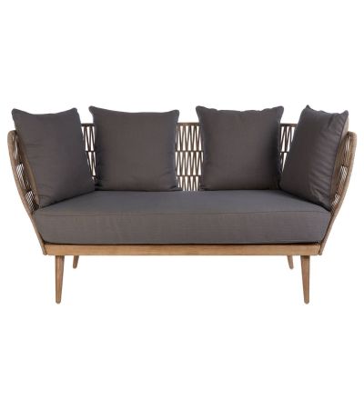 Axel Woven Rope 2 Seater Sofa with Grey Cushions by Prestige Designs | Style Our Home