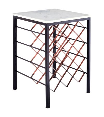 Templexa White Marble And Iron Wine Rack Table by Prestige Designs | Style Our Home