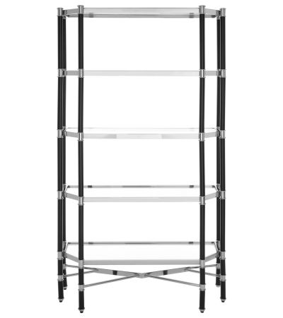 Allvoro 5 Shelf Unit In Silver Metal and Black Frame by Prestige Designs | Style Our Home