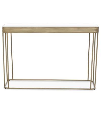 Ellara Gold Console Table with Mirror Top by Prestige Designs | Style Our Home