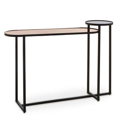 Cerexa Smoked Mirror 2 Tier Console Table by Prestige Designs | Style Our Home