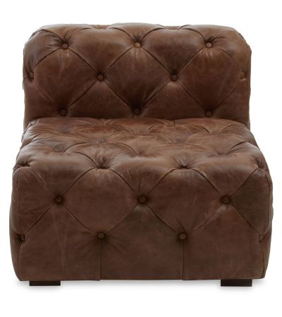 Hoxtara Brown Leather Modern Chesterfield Modular Sofa Chair by Prestige Designs | Style Our Home