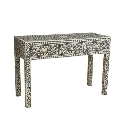 Fusara Bone Inlay Desk with 3 Drawers by Prestige Designs | Style Our Home