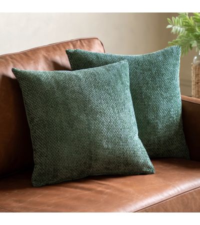Basketano Chenille Cushion Olive (Pair)