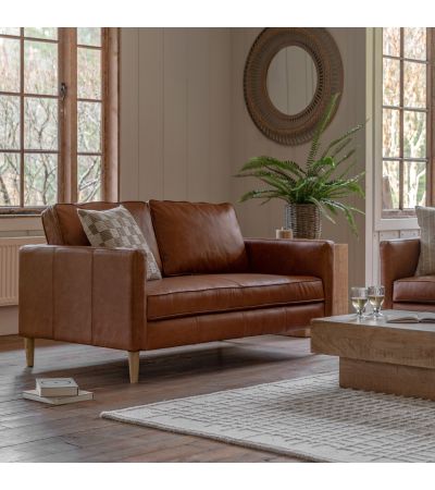 Osbaro 2 Seater Sofa Vintage Brown Leather