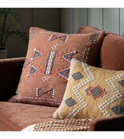Arlano Embellished Cushion Brown (Pair)