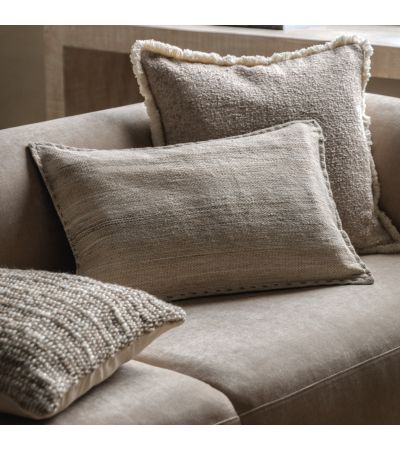 Cardinano Stitched Cushion Ecru (Pair)