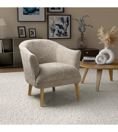 Ellingone Natural Flax Effect Winged Armchair by Shankar | Style Our Home