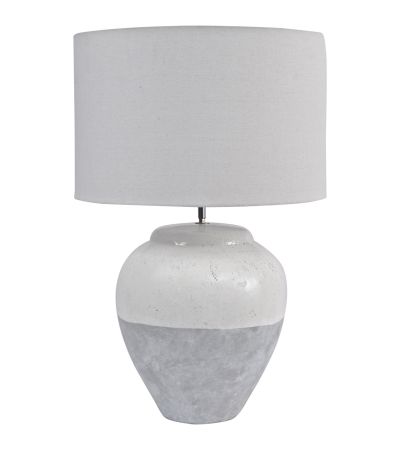 Skyline Grey Porcelain Table Lamp and Shade By Libra | Style Our Home