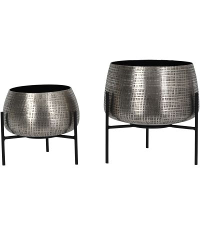 Harri Tabletop Nickel Set of 2 Planters by Ora Designs | Style Our Home
