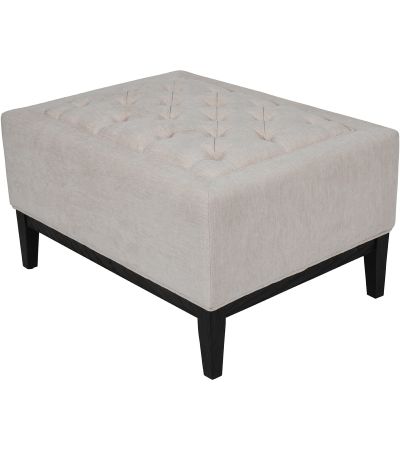 Theodore Buttoned Stool in Ivory Fabric By Libra | Style Our Home