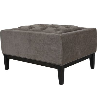 Theodore Buttoned Stool in Warm Grey Fabric By Libra | Style Our Home