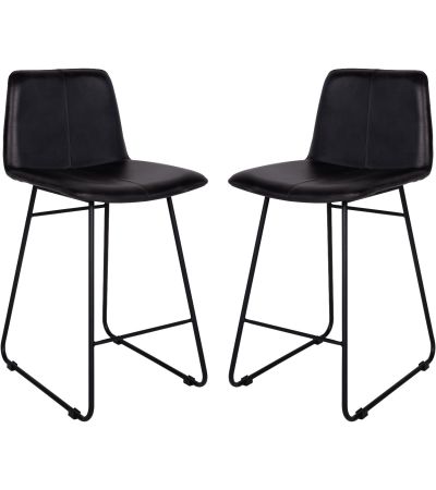 Robinson Leather Bar Stools (a pair) by Libra | Style Our Home 