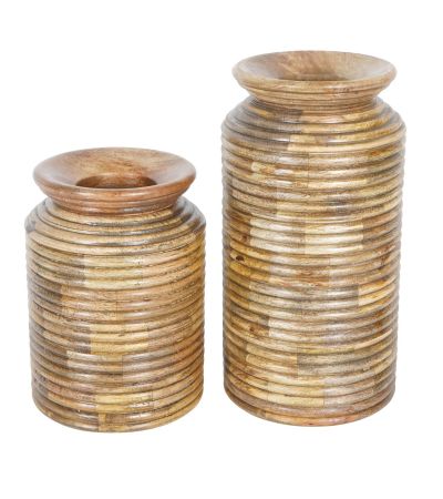 Leon Solid Wood Decorative Planters Set of 2 by Libra Designs | Style Our Home
