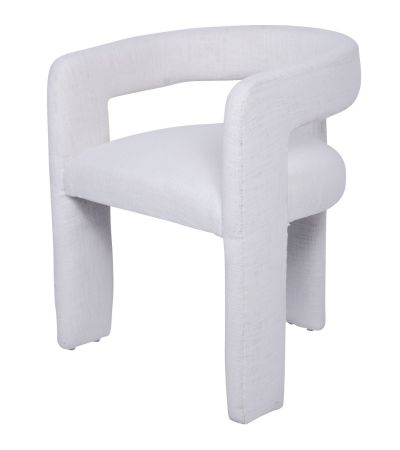 Ivory Fully Upholstered Slub Chair by Libra | Style Our Home