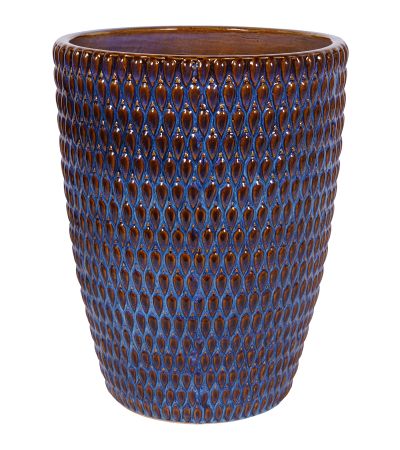 Mediterranean Reactive Glaze Ceramic Planter XL Planter Blue by Libra Designs | Style Our Home