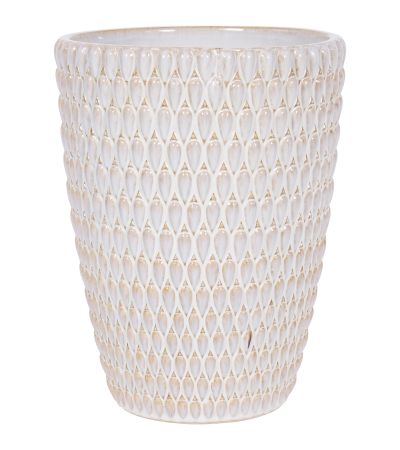 Mediterranean Reactive Glaze Ceramic Planter Cream by Libra Designs | Style Our Home