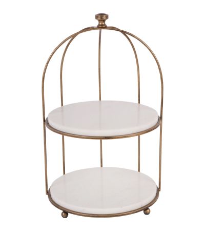 Belvet Aged Gold Two Tiered Stand by Ora Designs | Style Our Home