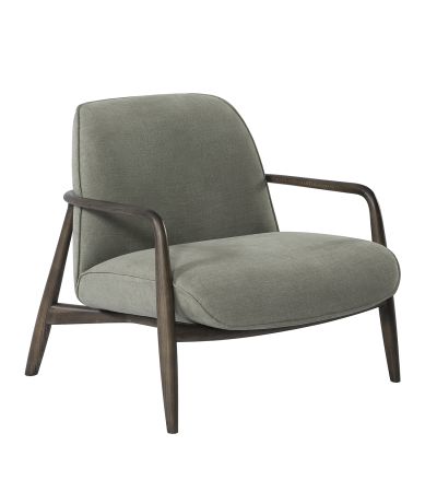 Egerton Occasional Chair With Wooden Arms Green Fabric by Ora Designs | Style Our Home