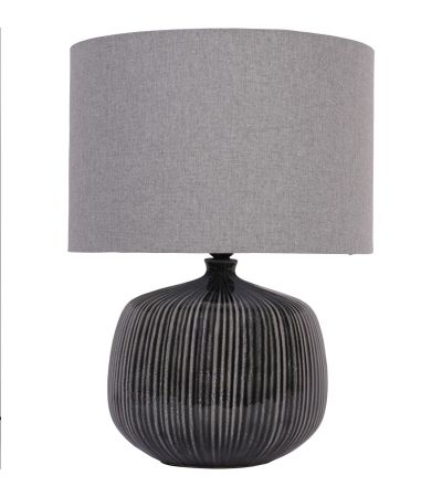 Bruno Ceramic Table Lamp Charcoal with Shade E27 60W by Ora Designs | Style Our Home