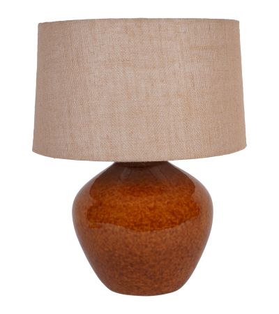Aubrey Terracotta Ceramic Lamp With Hessian Shade Large E27 60W by Ora Designs | Style Our Home
