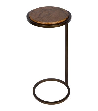 Iota Accent Table Forest Brown Marble Smoked Gold Frame by Ora Designs | Style Our Home