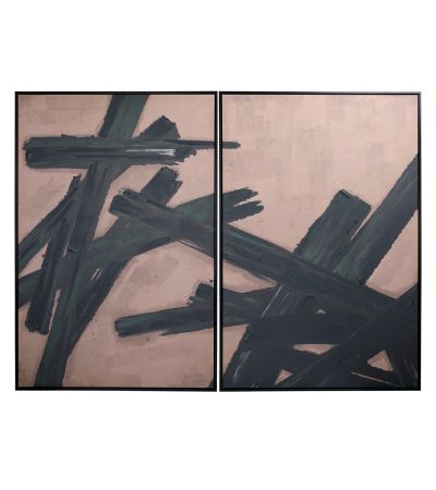 Hand Brushstrokes Taupe Set of 2 Framed Canvas Wall Art 160x120cm by Ora Designs | Style Our Home