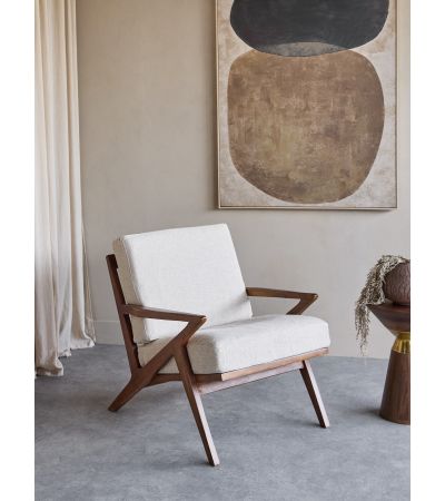 Athea Wooden Natural Upholstered Armchair by Ora Designs | Style Our Home