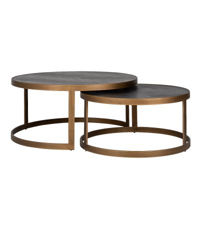 Blackbone Brass Set of 2 Round Coffee Tables - Style Our Home