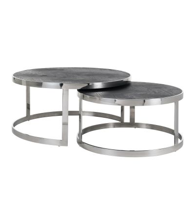 Blackbone SIlver Round Coffee Tables Set of 2 by Richmond Interiors - Style Our Home