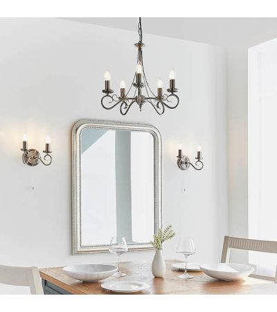 Traffano 5 Pendant Light Antique Silver