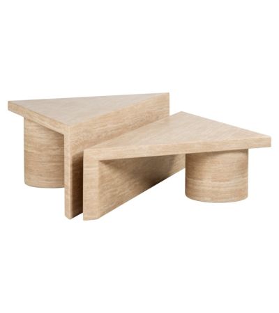 Fictus Faux Travertine Coffee Table Set of 2 by Richmond Interiors | Style Our Home