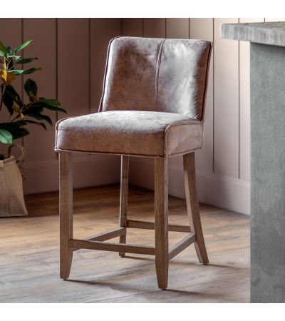 Tarnaro Bar Stool Brown Leather (2pk)