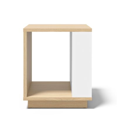 Ella Light Oak Melamine / White Side Table 40 | Style Our Home
