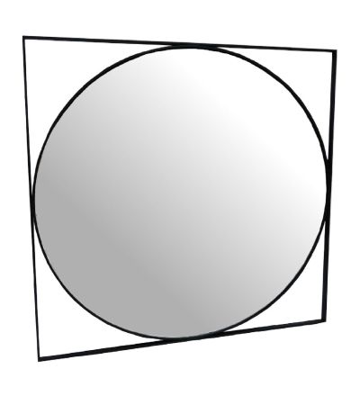Isaac Black Metal Mirror 77cm