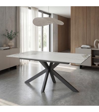 Highgrwick 1.6m White Marble Effect Ceramic Dining Table by Shankar | Style Our Home