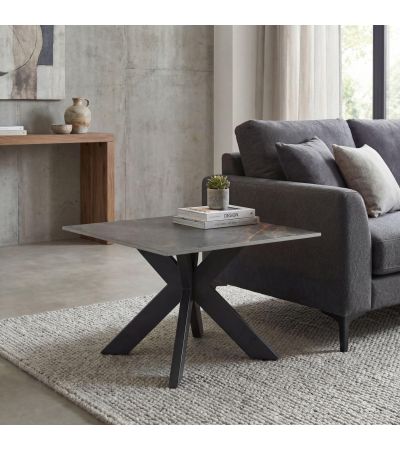 Huxlstone Grey Marble Effect Ceramic End Table by Shankar | Style Our Home