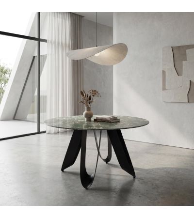 Danbuon Round Green Dining Table by Shankar | Style Our Home